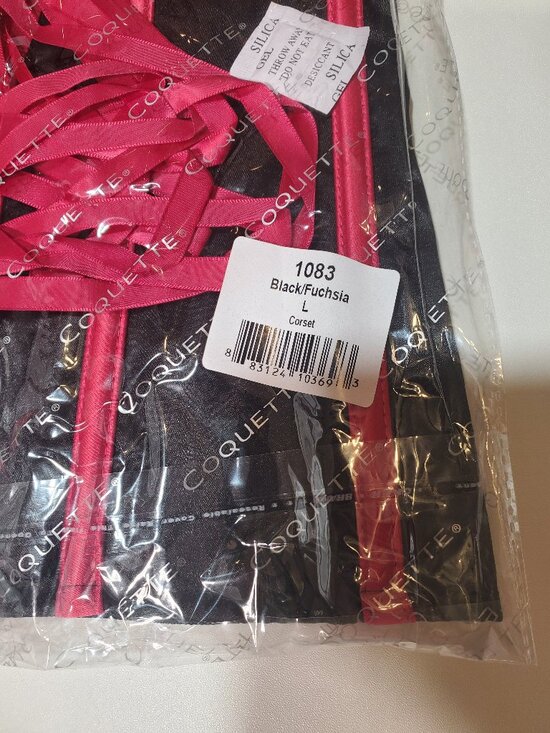 Bustier Corset – Black w/ Pink Trim – Size Large – NWT - Picture 5 of 11